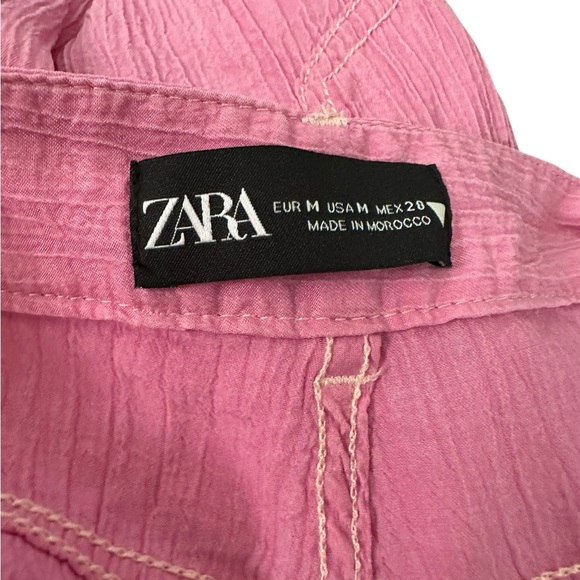 Zara Bubble Gum Pink Wide-Leg Pants Size M - Picture 16 of 17